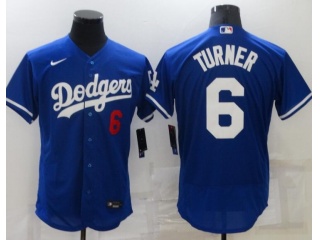Nike Los Angeles Dodgers #6 Justin Turner Flexbase Jersey Blue