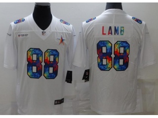 Dallas Cowboys #88 CeeDee Lamb RainBow Limited Jersey White