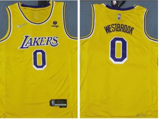 Nike Los Angeles Lakers #0 Russell Westbrook 2021 Jersey Yellow