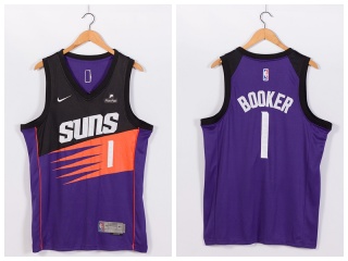 Nike Phoenix Suns #1 Devin Booker 2021 Earned Jersey Purple