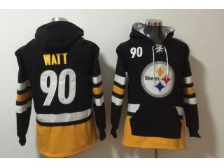 Pittsburgh Steelers #90 T.J. Watt Hoodies Black