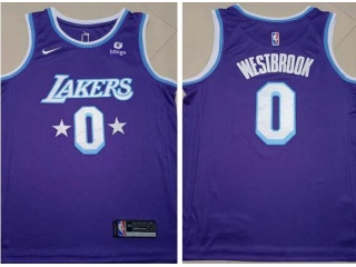 Nike Los Angeles Lakers #0 Russell Westbrook 2021-2022 City Jersey Purple