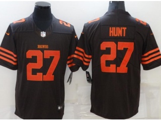 Cleveland Browns #27 Kareem Hunt Color Rush Limited Football Jerseys Brown