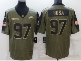Los Angeles Chargers #97 Joey Bosa 2021 Salute To Service Jersey Green