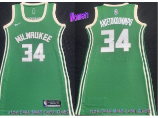 Woman Nike Milwaukee Bucks #34 Giannis Antetokounmpo Dress Green