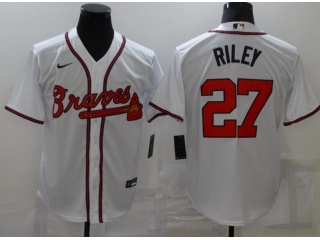 Nike Atlanta Braves #27 Austin Riley Cool Base Jersey White