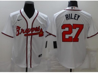 Nike Atlanta Braves #27 Austin Riley Cool Base Jersey White 