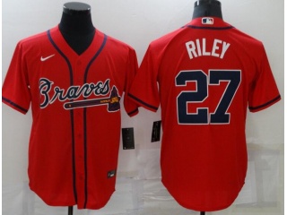 Nike Atlanta Braves #27 Austin Riley Cool Base Jersey Red