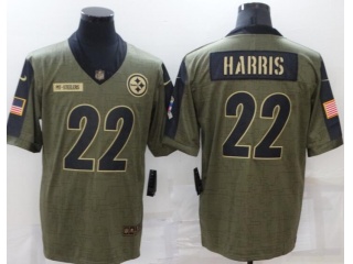 Pittsburgh Steelers #22 Najee Harris 2021 Salute To Service Jersey Green