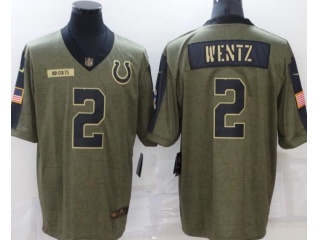 Indianapolis Colts #2 Carson Wentz 2021 Salute To Service Jersey Green