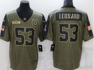 Indianapolis Colts #53 Darius Leonard 2021 Salute To Service Jersey Green
