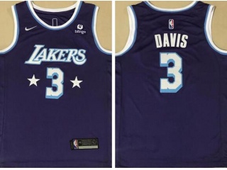 Nike Los Angeles Lakers #3 Anthony Davis 2021-2022 City Jersey Purple