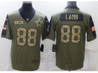 Dallas Cowboys #88 CeeDee Lamb 2021 Salute To Service Jersey Green With Camo