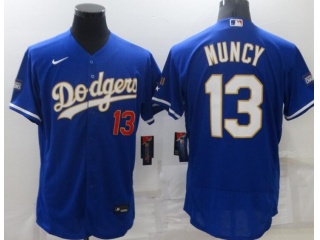 Nike Los Angeles Dodgers #13 Max Muncy 2021 Gold Program Flexbase Jersey Blue /Gold