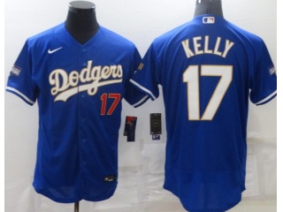 Nike Los Angeles Dodgers #17 Joe Kelly 2021 Gold Program Flexbase Jersey Blue /Gold
