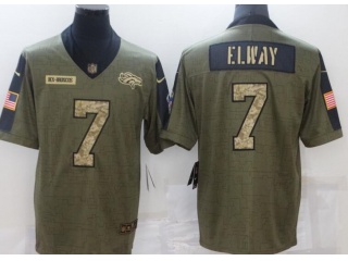 Denver Broncos #7 John Elway 2021 Salute To Service Jersey Green With Camo
