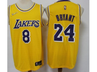 Los Angeles Lakers #8/24 Kobe Bryant 75th Jersey Yellow 