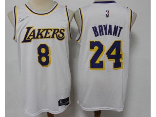 Los Angeles Lakers #8/24 Kobe Bryant 75th Jersey White