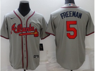 Nike Atlanta Braves #5 Freddie Freeman Cool Base Jersey Grey 