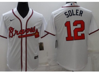 Nike Atlanta Braves #12 Jorge Soler Cool Base Jersey White