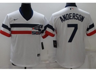 Nike Chicago White Sox #7 Tim Anderson Cooperstown Pullover Jersey White 