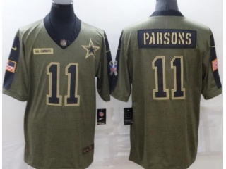 Dallas Cowboys #11 Micah Parsons 2021 Salute To Service Jersey Green