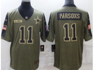 Dallas Cowboys #11 Micah Parsons 2021 Salute To Service Jersey Green 