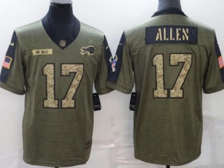 Buffalo Bills #17 Josh Allen 2021 Salute To Service Jersey Green With Camo