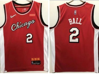 Nike Chicago Bulls #2 Lonzo Ball 2021-22 City Jersey Red
