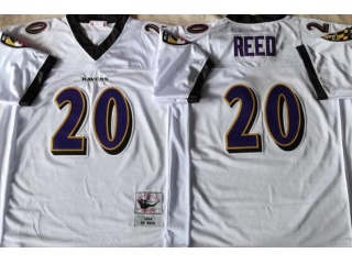 Baltimore Ravens #20 Ed Reed Throwback Jersey White