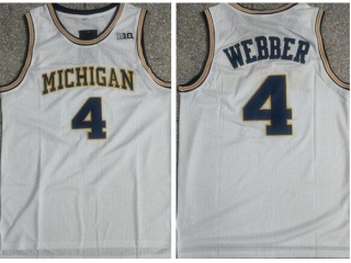 Michigan Wolverines #4 Chirs Webber Jerseys White