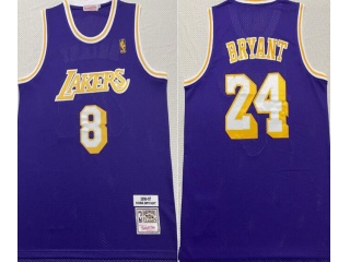 Los Angeles Lakers #8/24 Kobe Bryant Throwback Jersey Purple