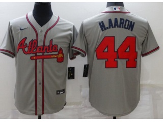 Nike Atlanta Braves #44 Hank Aaron Cool Base Jersey Grey