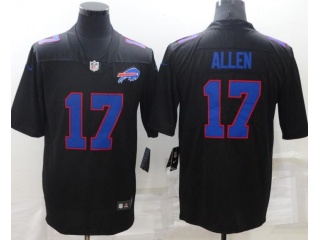 Buffalo Bills #17 Josh Allen Limited Jersey Black With Blue Number 