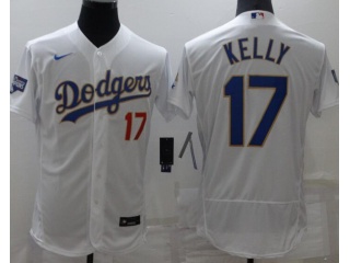 Nike Los Angeles Dodgers #17 Joe Kelly 2021 Gold Program Flexbase Jersey White/Gold