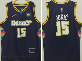 Nike Denver Nuggets #15 Nikola Jokic 2021-2022 City Jerseys Black 