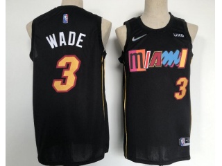 Nike Miami Heat #3 Dwyane Wade 2021-2022 City Jersey  Black