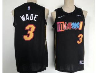 Nike Miami Heat #3 Dwyane Wade 2021-2022 City Jersey  Black 