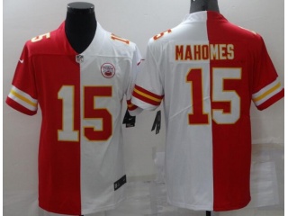 Kansas City Chiefs #15 Patrick Mahomes Splite Jersey White Red