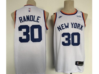 Nike New York Knicks #30 Julius Randle Jersey White With Blue Number