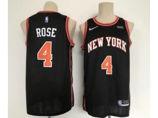 New York Knicks #4 Derrick Rose 2021-22 City Jersey Black