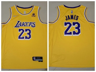 Los Angeles Lakers #23 Lebron James 75th Jersey Yellow