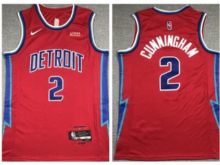 Nike Detroit Pistons #2 Cade Cunningham 2021-2022 City Jerseys Red