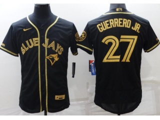 Nike Toronto Blue Jays #27 Vladimir Guerrero JR Flexbase Jersey Black Gold