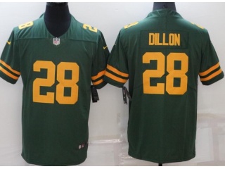 Green Bay Packers #28 AJ Dillon Throwback Limited Jersey Green