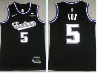 Nike Sacramento Kings #5 De'Aaron Fox 2021-2022 City Jerseys Black