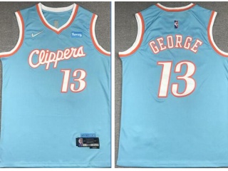 Nike Los Angeles Clippers #13 Paul George 2021-2022 City Jerseys Blue