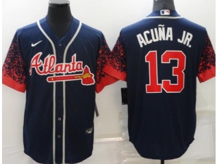 Nike Atlanta Braves #13 Ronald Acuna Jr.Drift Fashion Jersey Blue