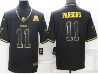 Dallas Cowboys #11 Micah Parsons ​Limited Jersey Black with Golden Name 
