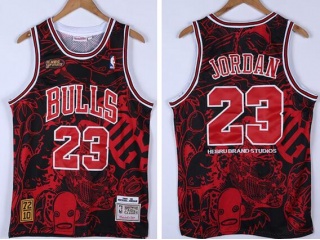 Chicago Bulls #23 Michael Jordan 1995-96 Hebru Brantley X M&N Jersey Black
